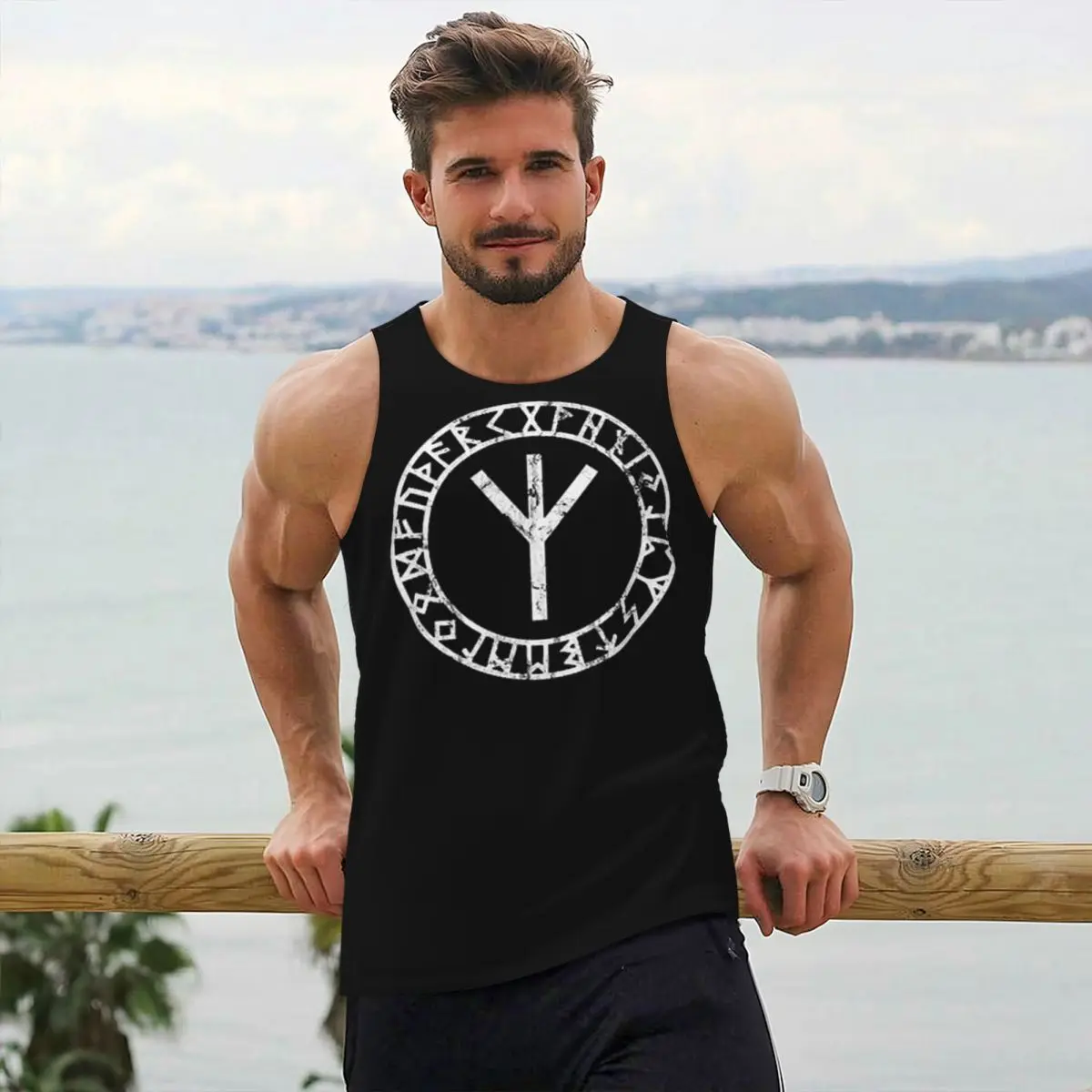 Summer Viking Clothing - Algiz Runes Muska İskandinav Odin Thor