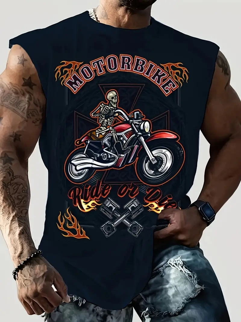 Summer Viking Clothing - Yaz yeni erkek yelek T-shirt Viking