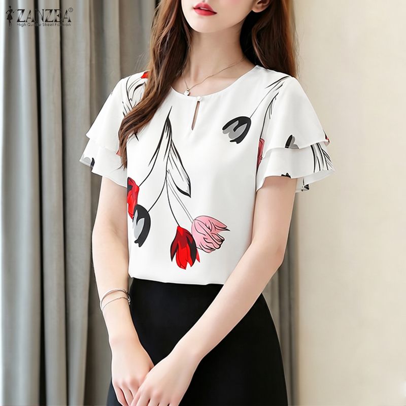 Summer Clothing Layering - ZANZEA Kadın Yaz Çiçek Baskılı Kazak
