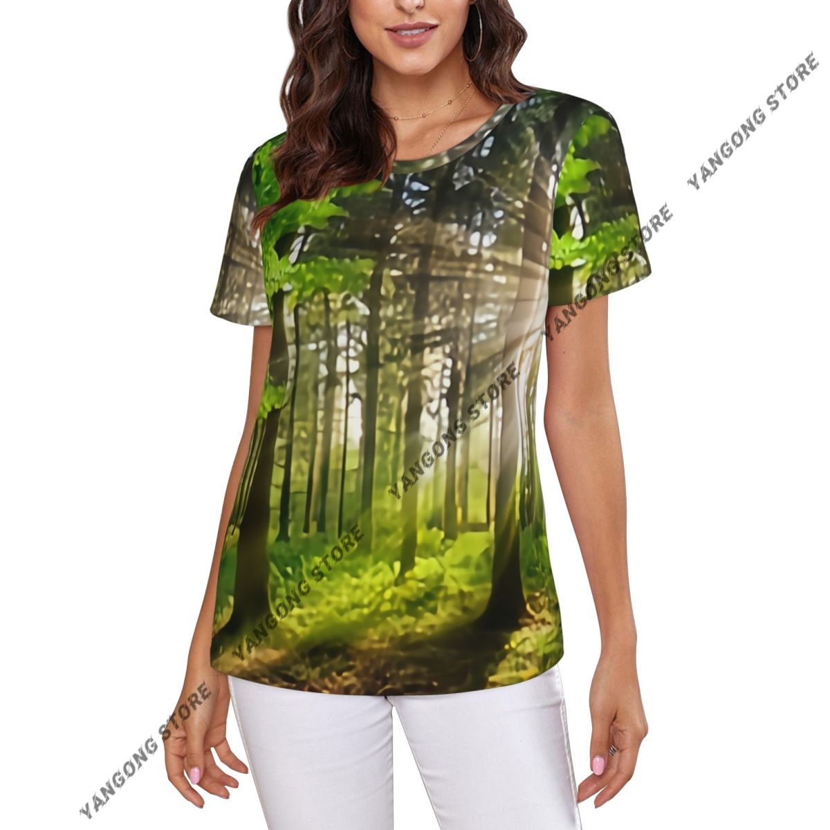 Summer Rays Clothing - Bayan Kısa Kollu Panoramik Manzara Güneş