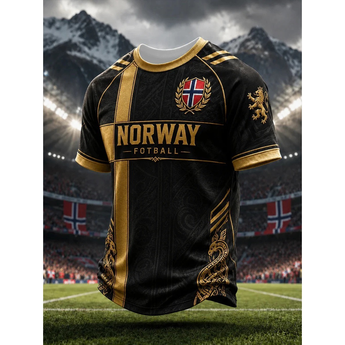 Summer Viking Clothing - Norveç Futbol T Shirt Erkekler Viking