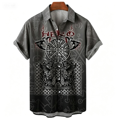 2026 Moda Viking Sembolü 3D Ba - Summer Viking Clothing incelemesi ve fiyatı