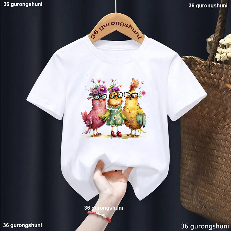 Güzel tavuk çiçekler baskılı T - Summer Loving Kids Clothing incelemesi ve fiyatı