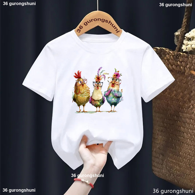 Güzel tavuk çiçekler baskılı T - Summer Loving Kids Clothing incelemesi ve fiyatı