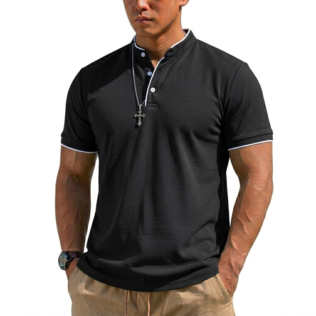 Yazlık Kısa Kollu Henley Gömle - Summer Clothing Guys incelemesi ve fiyatı