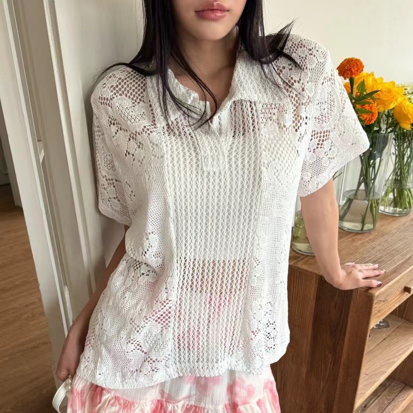 Retro Yaka Dantel Gömlek Kadın - Summer Clothing Online incelemesi ve fiyatı